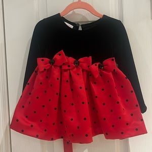 Red & Polka Dot Baby Dress for Wedding, Special Occasions, holiday, church dress